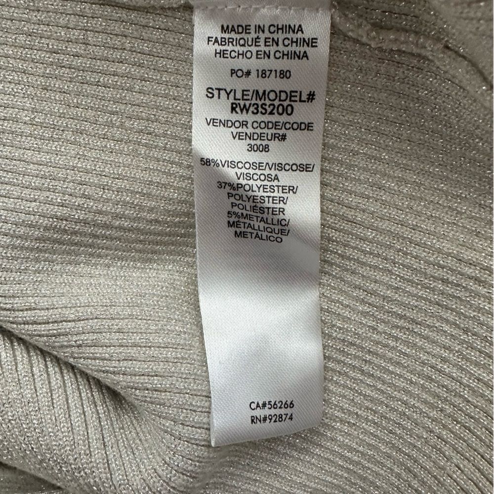 Splendid Peyton Lurex Metallic Rib Knit Keyhole Sweater Cream Sand Medium - Picture 5 of 6